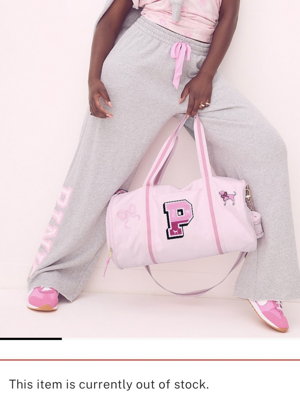 Pink Varsity Love Shack Fancy Duffle Bag